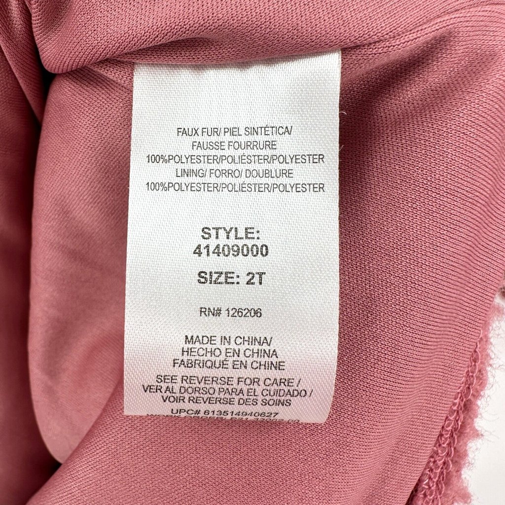 Pippa & Julie Girl's Pink Shearling A-Line Dress Sz 2t Nwt Black Zipper Accents — image 5 of 7